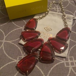 Kendra Scott Maroon Harlow Statement Necklace